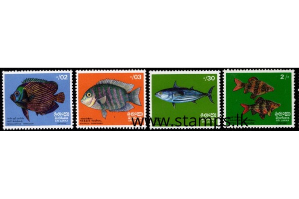 1972, SG 594-97 Fishes of Sri Lanka set of 4 MNH