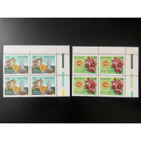 1989, SG 1077-78 Bank of Ceylon pair Block of Four MNH
