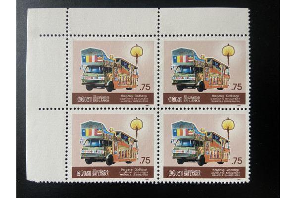 1988, SG 1009, Fifth Anniversary of Mahapola Dharmayathra Block of four MNH
