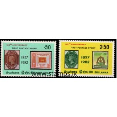 1982, SG 784-85, 125th Anniversary of First Postage Stamps of Ceylon pair MNH