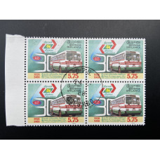 1988, SG 1015, 30th Anniversary of Sri Lanka Transport Board, Block of four VFU