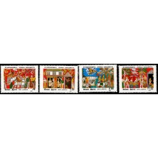 1991, SG 1151-54 Vesak Karagampitiya Subodarama Temple set of four MNH