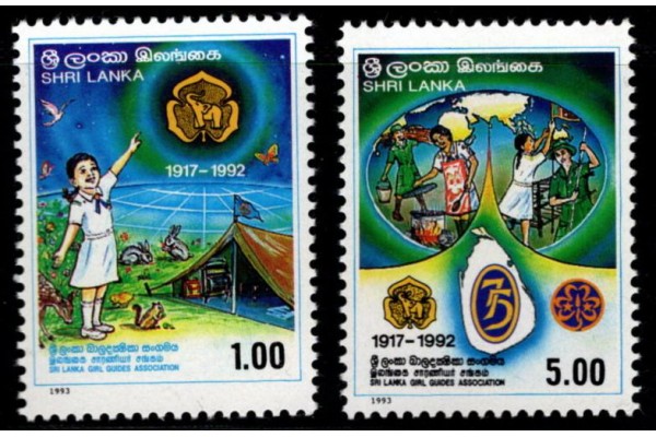1993, SG 1234-35 Sri Lanka Girl Guides Association pair MNH