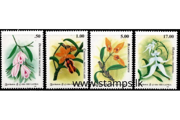 1994, SG 1286-89, 60th Anniversary of Orchid Circle of Ceylon set of four MNH