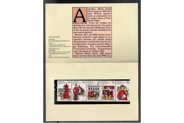 Australia, 1980 National Stamp Week Two Presentation Packs Stamps & Miniature Sheet