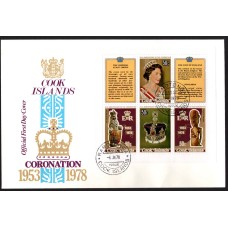 Royal Family, 25th Anniversary of the Coronation Queen Elizabeth II, Cook Island First Day Cover