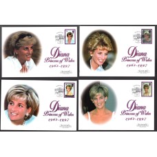 Princess Diana, 1998, Great Britain 1998 Luxury First Day Cover set of four