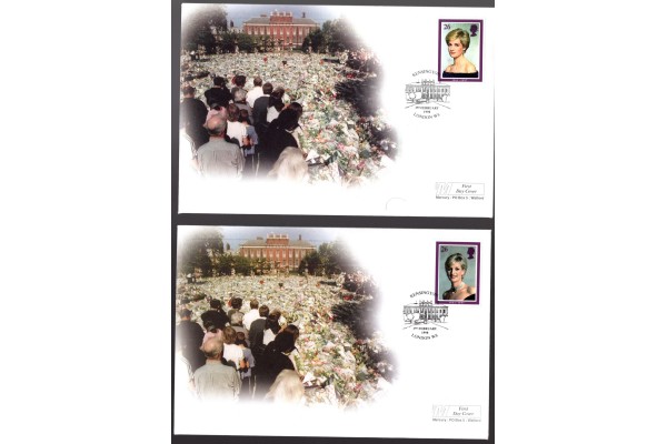 Princess Diana, 1998, Great Britain 1998 Mercury First Day Cover Pair