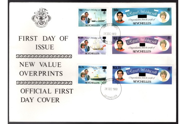 Royal Family, Royal Wedding 1981 Prince Charles & Lady Diana, Seychelles First Day Cover with overprint