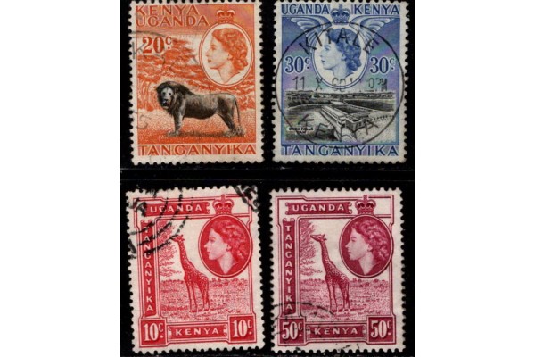 Kenya, Uganda, Tanganyika (KUT) 4 differnt used lot A