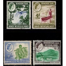 Rhodesia & Nyasaland 4 different used