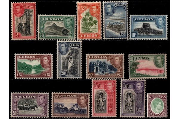 1938-49, KGV 2c-5r SG 386-97 Pictorial Definitive Set of 14 MH