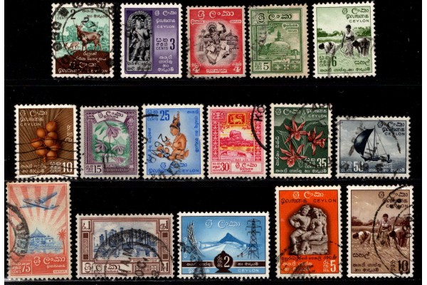 1958-62, SG 448-65 2c-10r Definitive set of 16 (excludes 85c) used