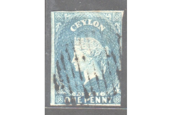 1857, SG2 QV, 1d Deep turquoise-blue used