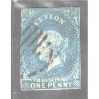 1857, SG2 QV, 1d Deep turquoise-blue used
