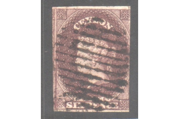 1859, SG6a QV, 6d Brown used