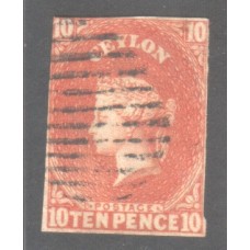 1857, SG9 QV, 10d Dull Vermilion used