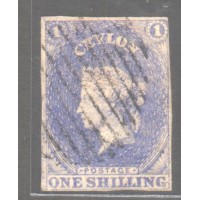 1857, SG10 QV, 1s Slate Violet used