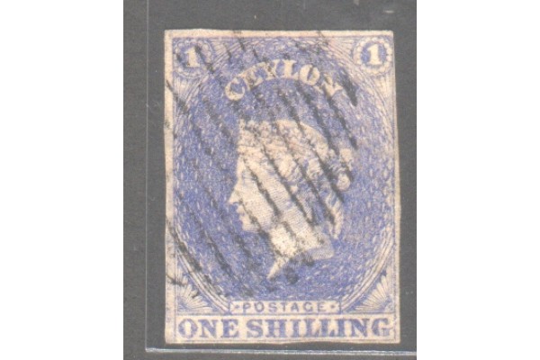 1857, SG10 QV, 1s Slate Violet used