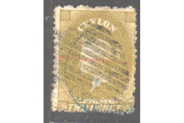 1867-70, SG 64 Wmk 6 perf 12.5  QV, 2d Ochre used