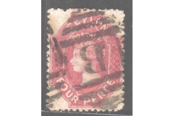 1867-70, SG 65 Wmk 6 perf 12.5  QV, 4d Rose used