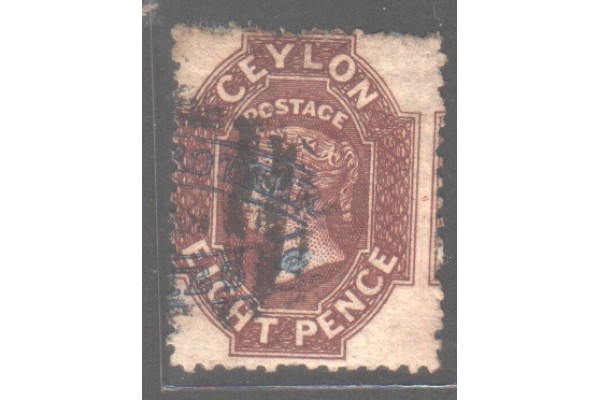 1867-70, SG 68 Wmk 6 perf 12.5  QV, 8d Chocolate used