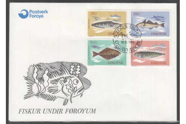 Faroe Islands, 1983 Fish, First Day Cover