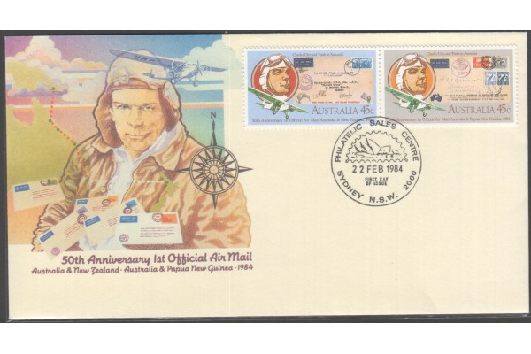 Australia, 1984, First Airmail 50th Anniversary First Day Cover