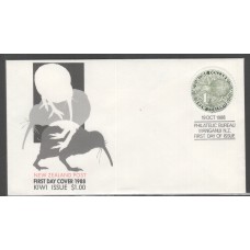 New Zealand, 1988 Circular Stamp - $1 Kiwi Issue First Day Cover