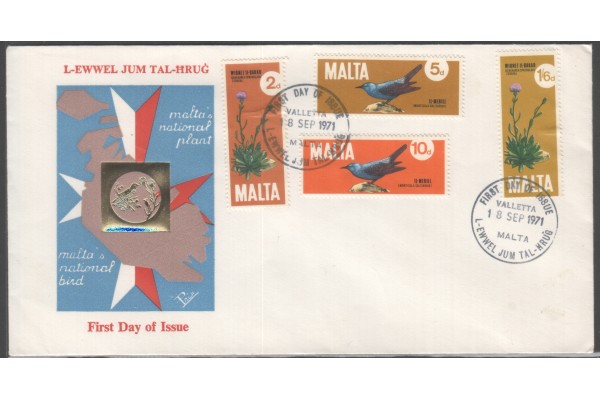 Malta, 1971 National Bird/flower First Day Cover