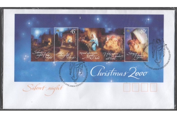 Australia, 2000 Christmas Souvenier Sheet on First Day Cover