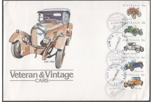 Australia, 1984 Veteran & Vintage Cars First Day Cover