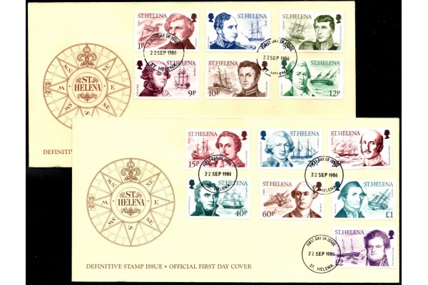 St Helena, 1986 Explorers and their Ships First Day Covers Full Set