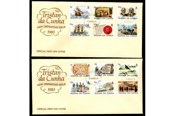 Tristan Da Cunha, 1983 Definitive Issue First Day Covers Pair